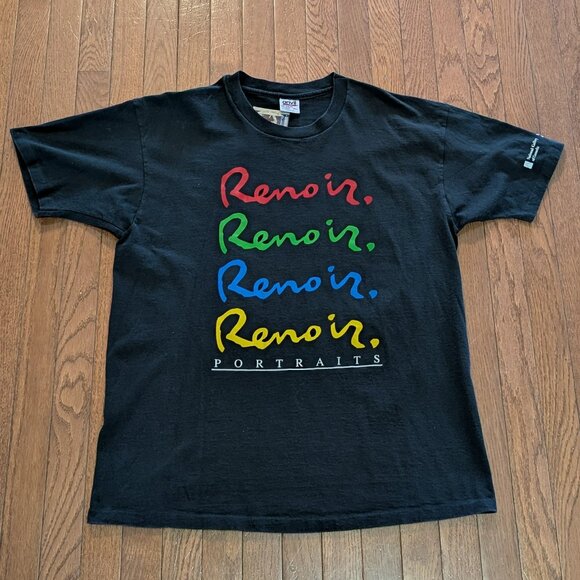 Vintage Renoir Portraits National Gallery of Canada Anvil Single Stitch T-Shirt - Picture 1 of 4